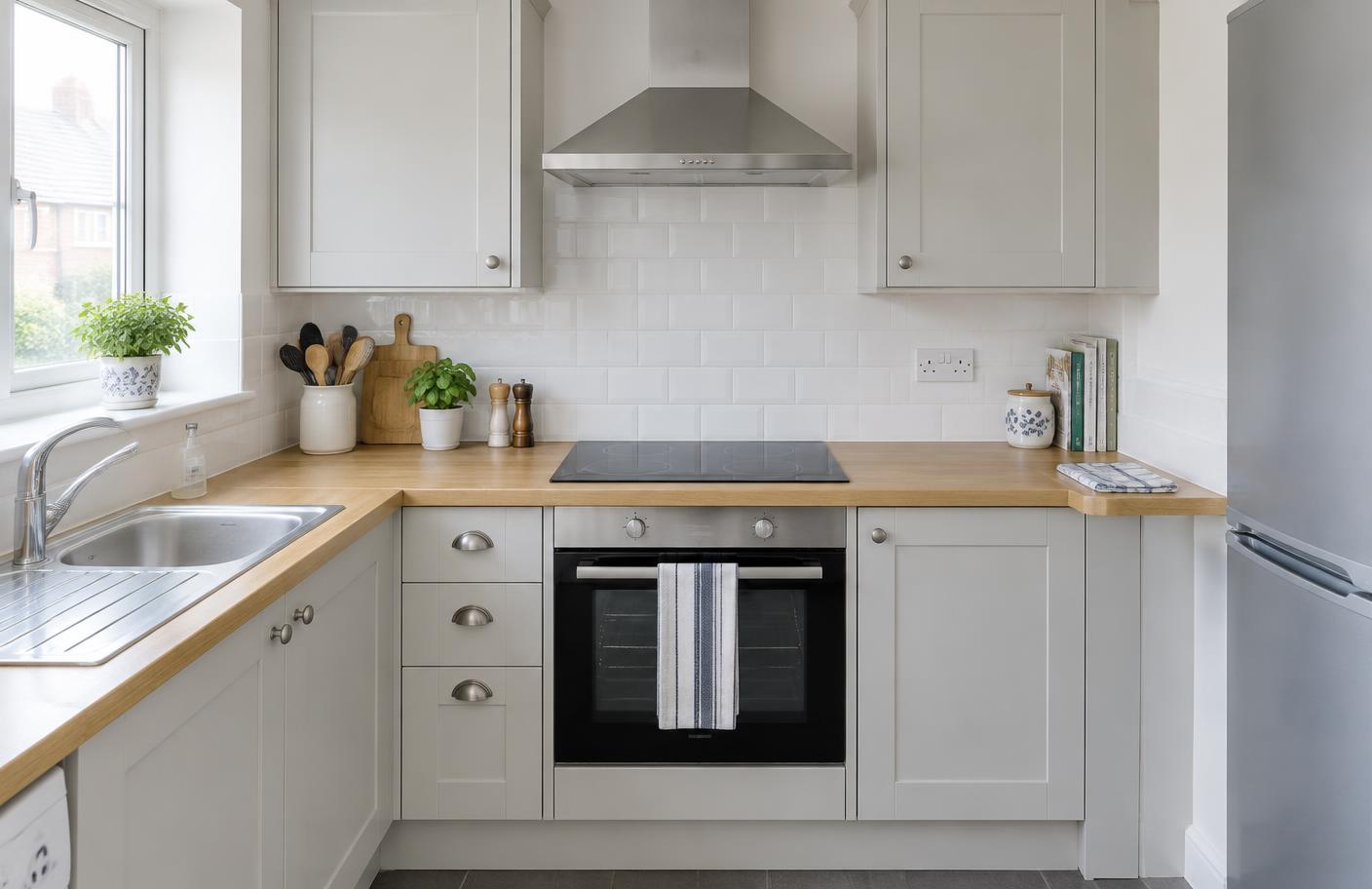 Illustrative example: the same kitchen, clean and tidy